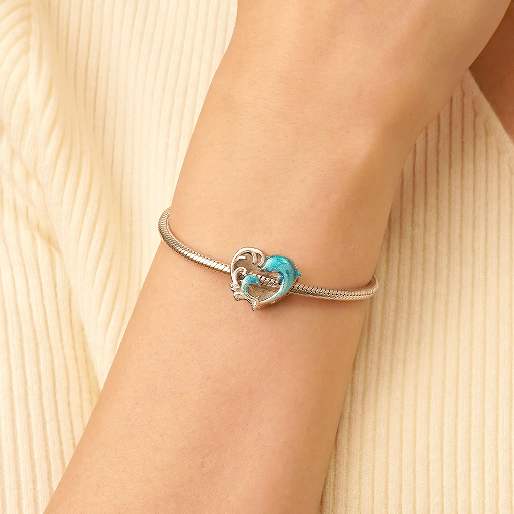 Dolphin Heart Charm image number 4