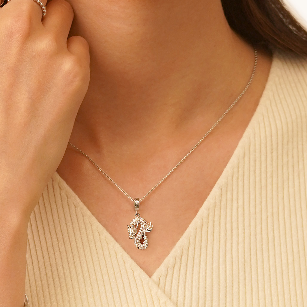 Silver Dragon Pendant image number 4