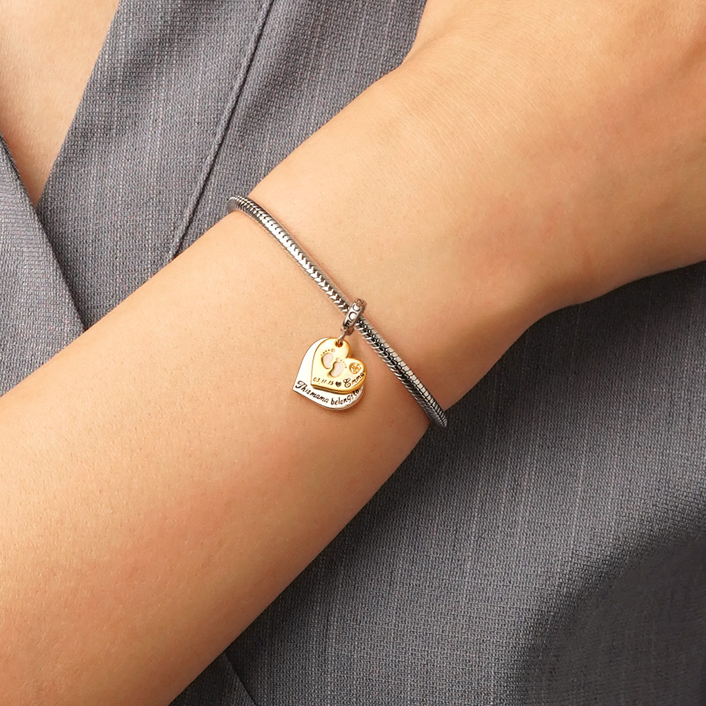 Double Heart Engravable Pendant image number 5