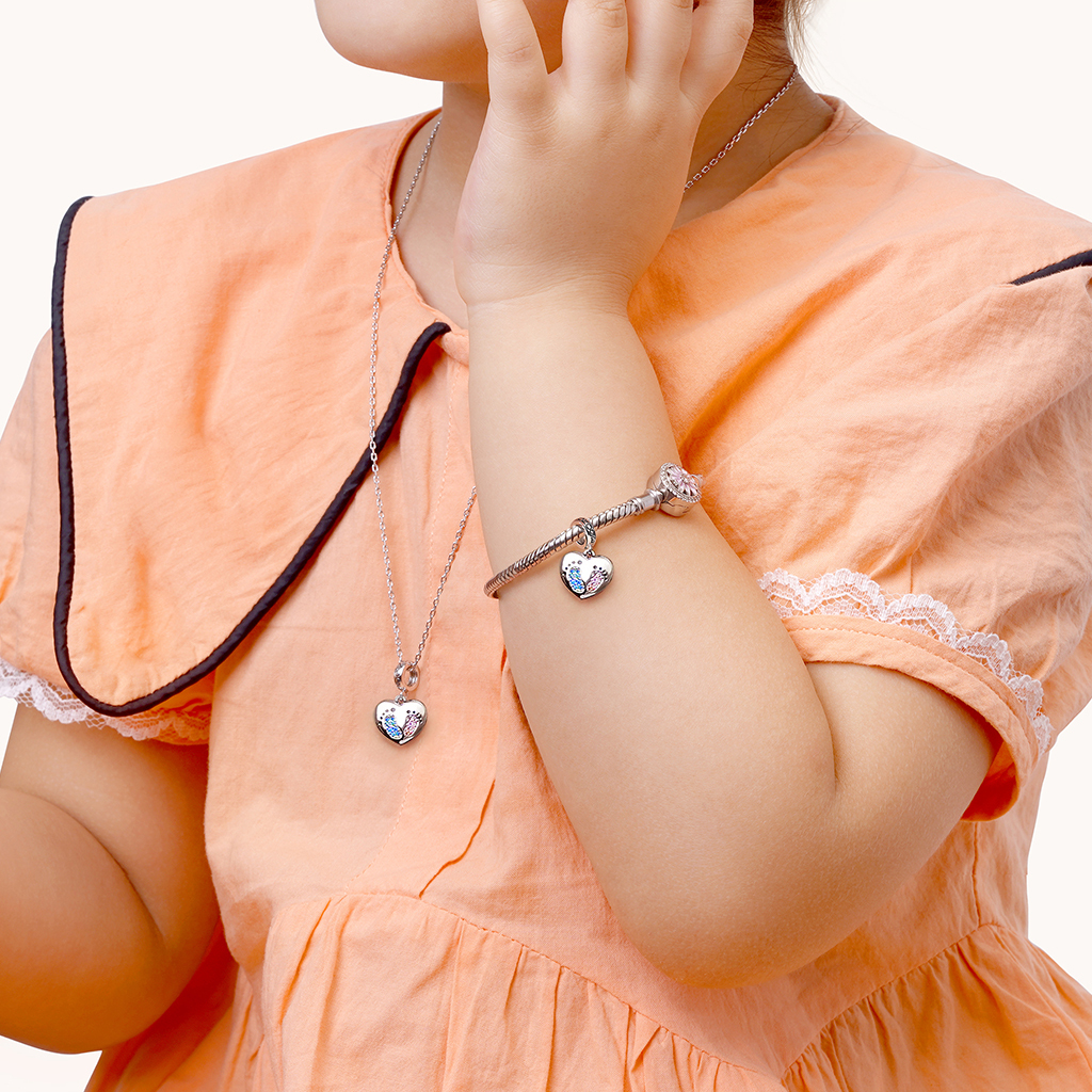 Baby Footprint Engravable Pendant image number 1