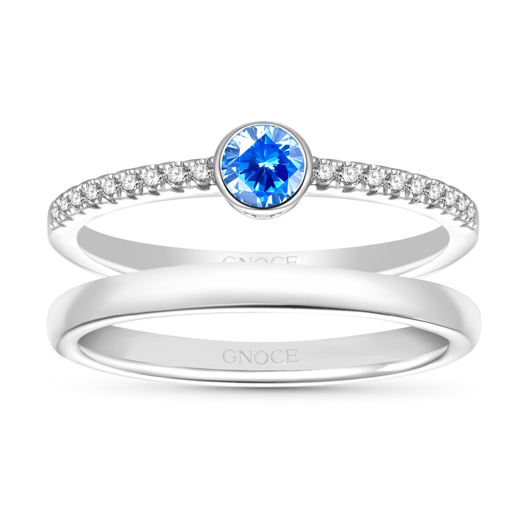 Aquamarine Stackable Ring Set image number 0