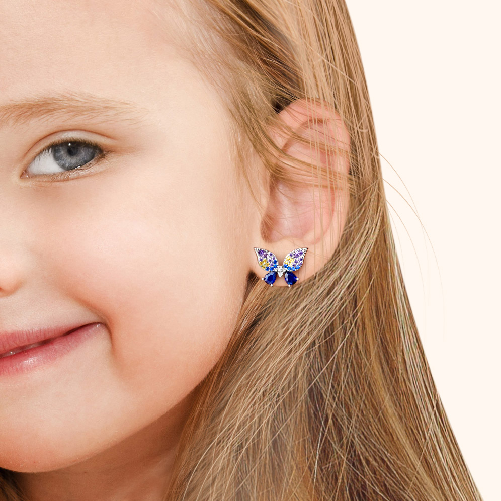 Butterfly Stud Earrings image number 3