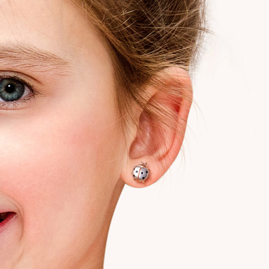 Ladybug Stud Earrings image number 3