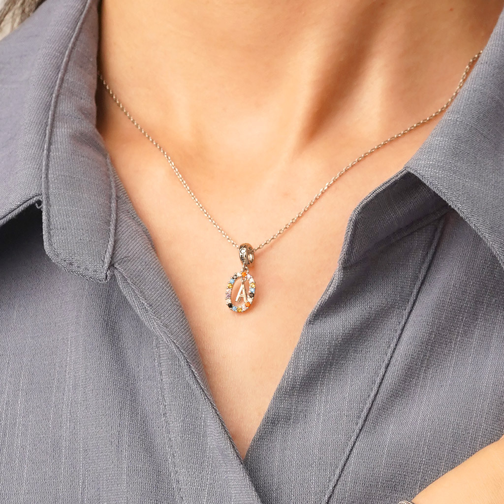 Personalized Initial Letter Color Pendant image number 5