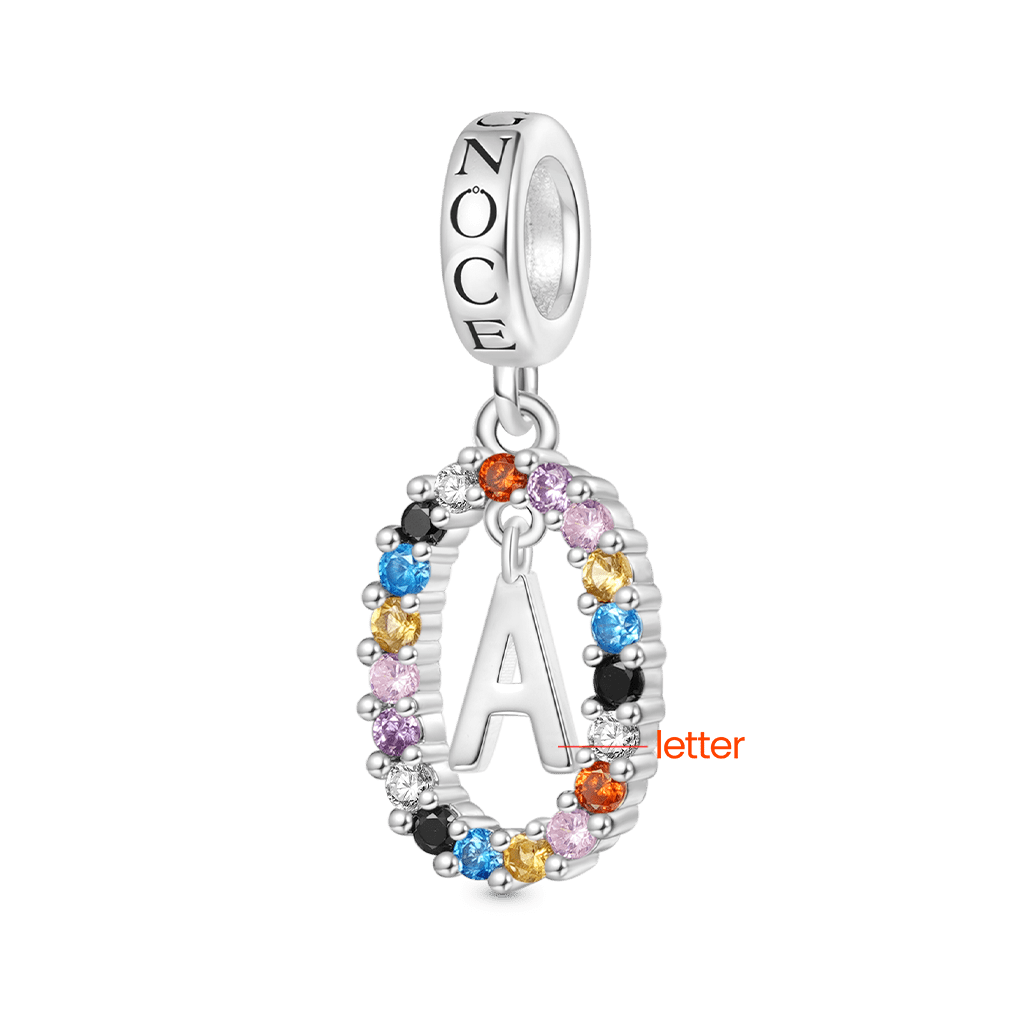 Personalized Initial Letter Color Pendant image number 1