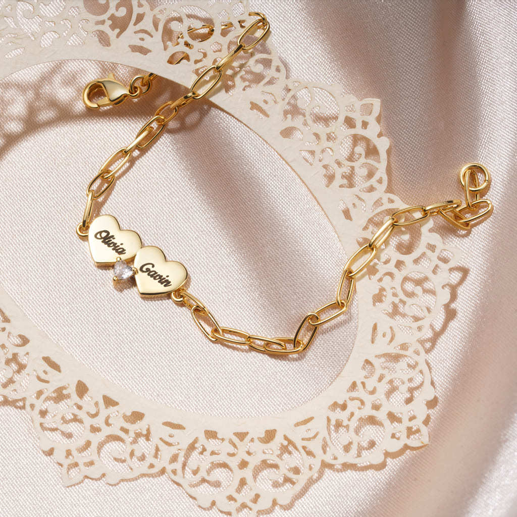 Double Heart Adjustable Bracelet image number 2