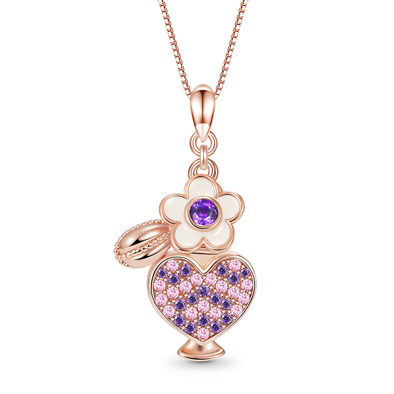 Perfume Heart Bottle Necklace image number 0