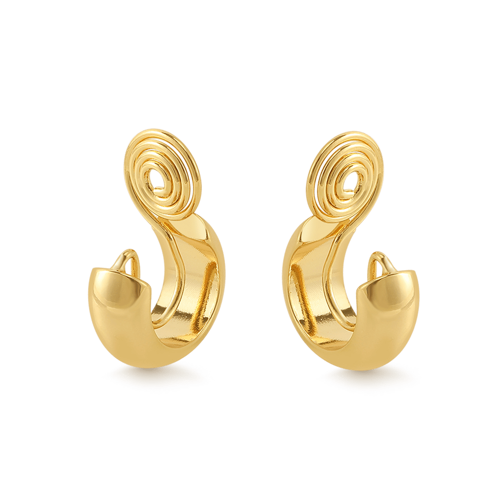 Huggie Gold Clip On Earrings image number 1