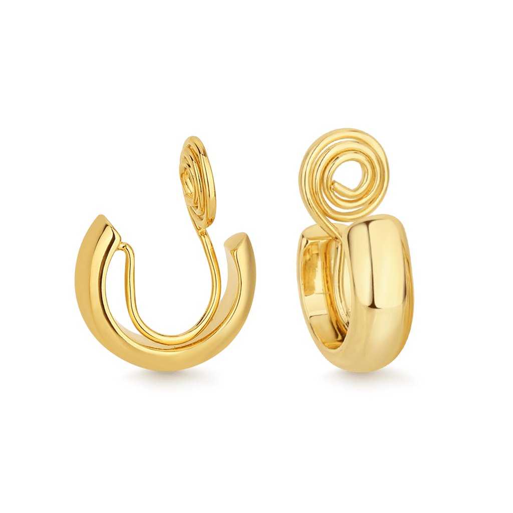 Huggie Gold Clip On Earrings image number 0
