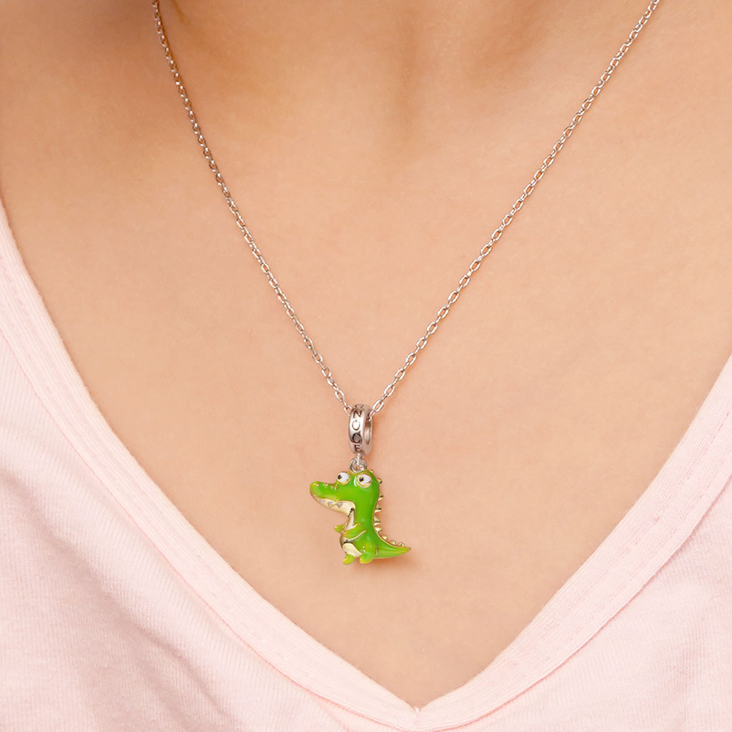 Green Crocodile Necklace image number 3