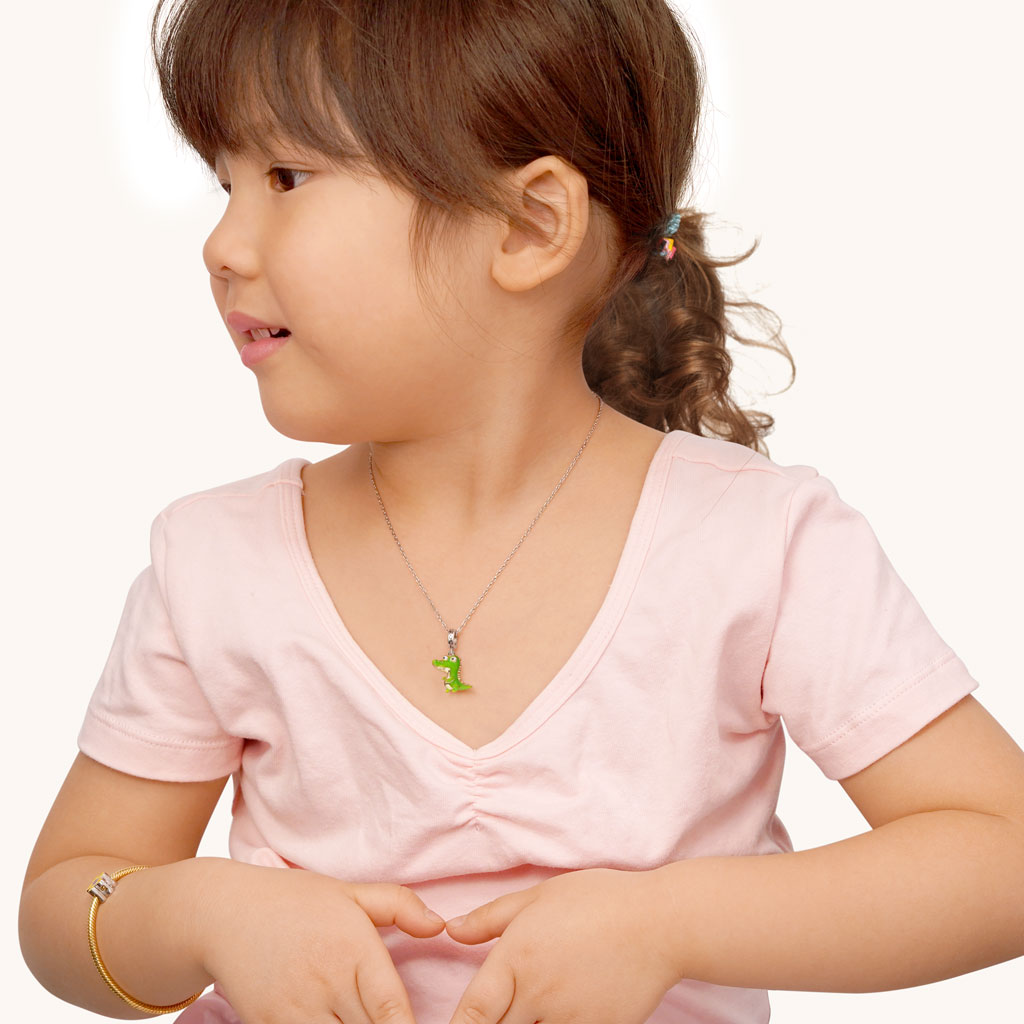 Green Crocodile Necklace image number 2