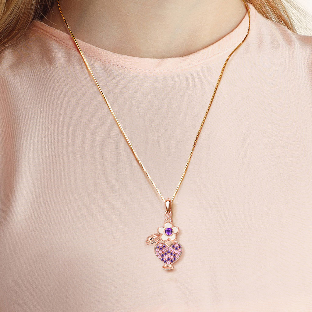 Perfume Heart Bottle Necklace image number 4