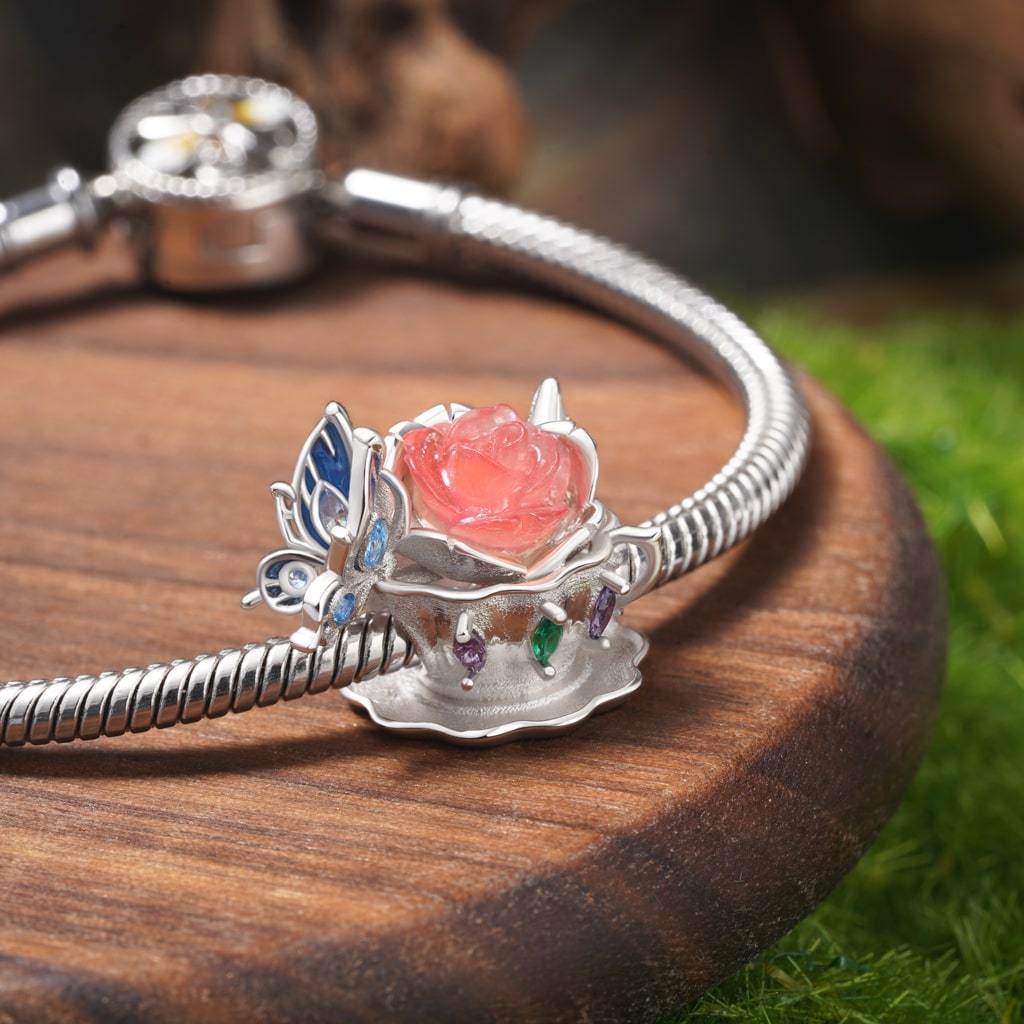 Glow-in-the-Dark Teacup Blue Butterfly Charm image number 3