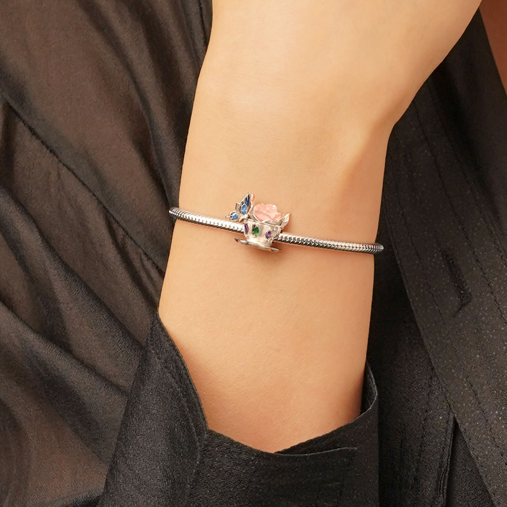 Glow-in-the-Dark Teacup Blue Butterfly Charm image number 5