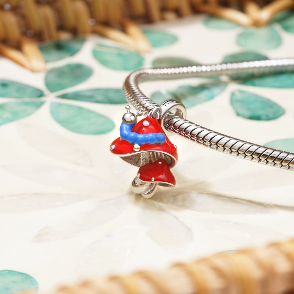 Red Mushroom Caterpillar Pendant image number 2