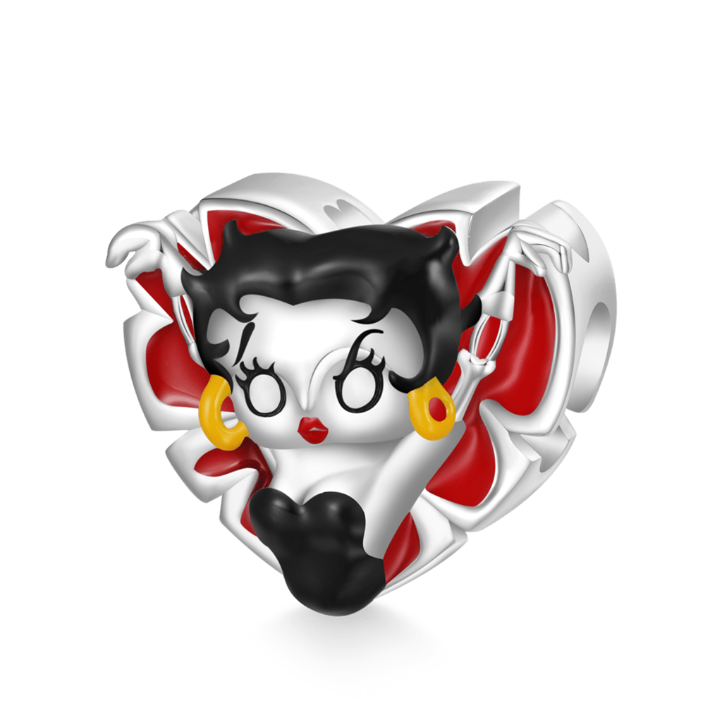 'ZOMBIE LOVE' Betty Boop Heart Charm image number 0