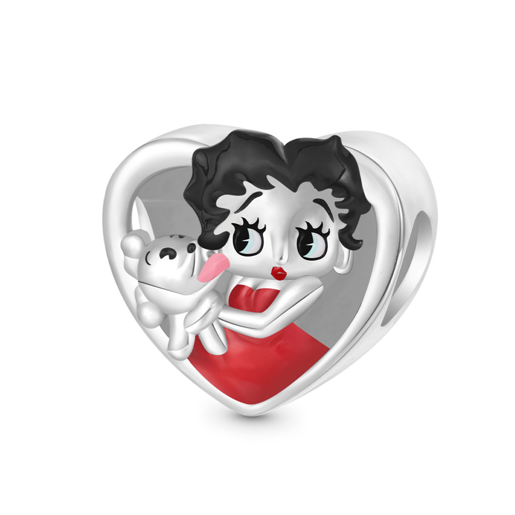 Betty Boop Hugs Puppy Charm image number 0