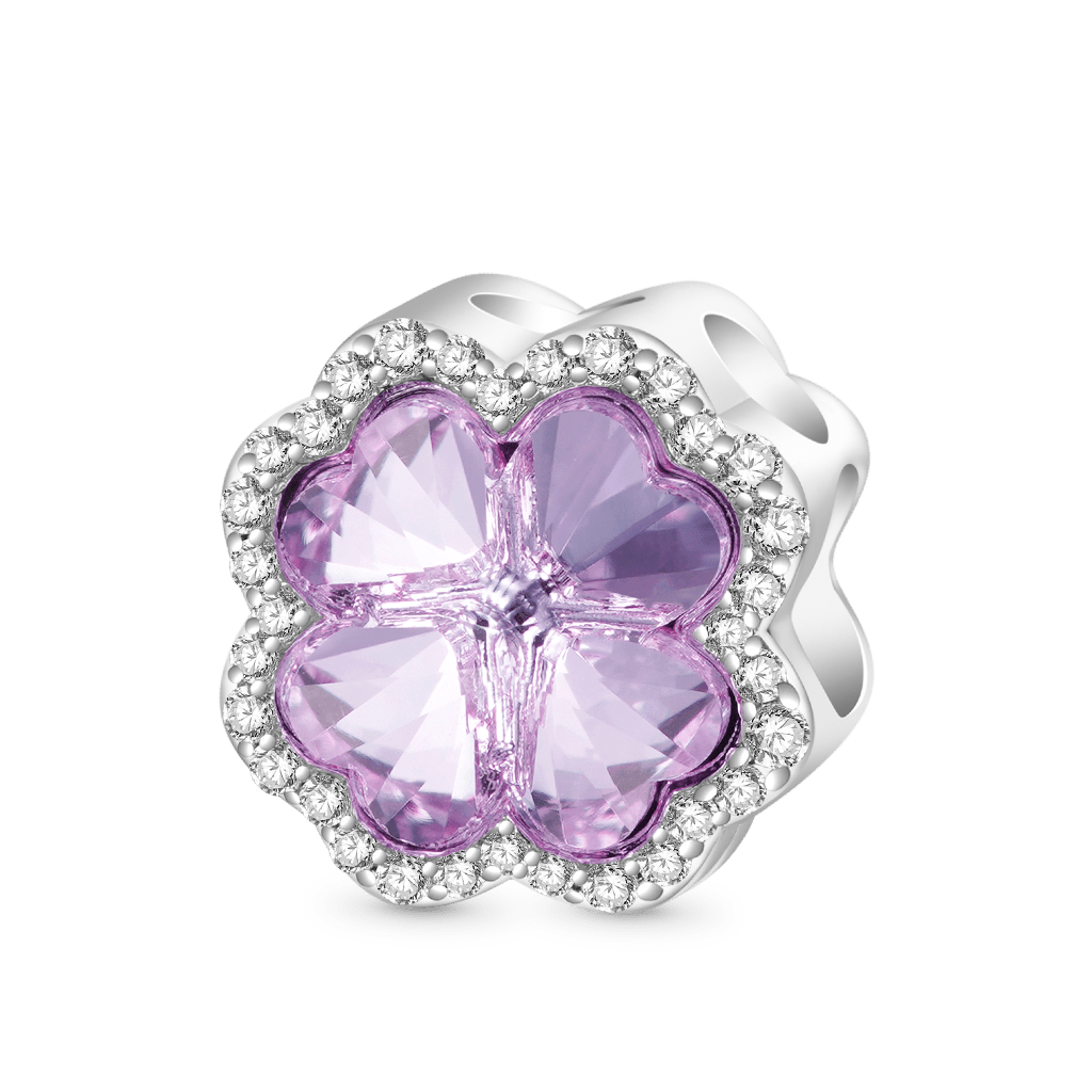 Purple Four-leaf Clover Charm image number 0