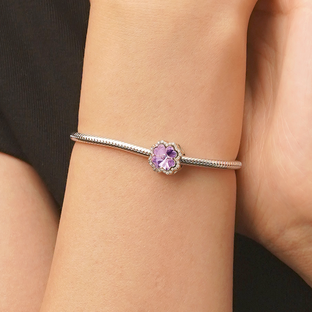 Purple Four-leaf Clover Charm image number 4