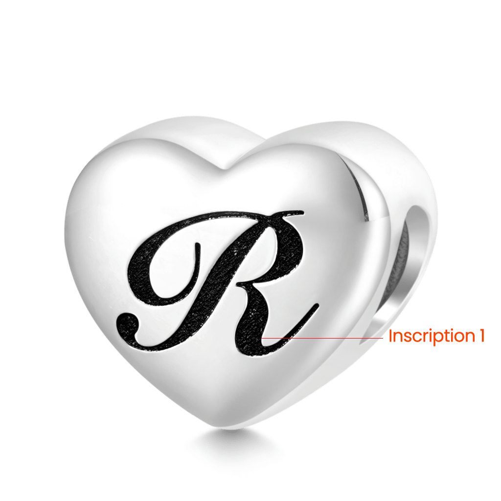 Engravable Letter Heart Charm image number 2