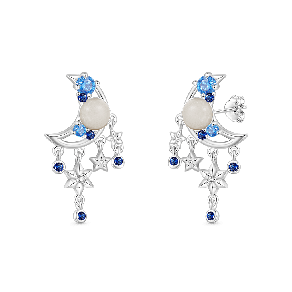 Sparkling Moon Stud Earrings image number 2