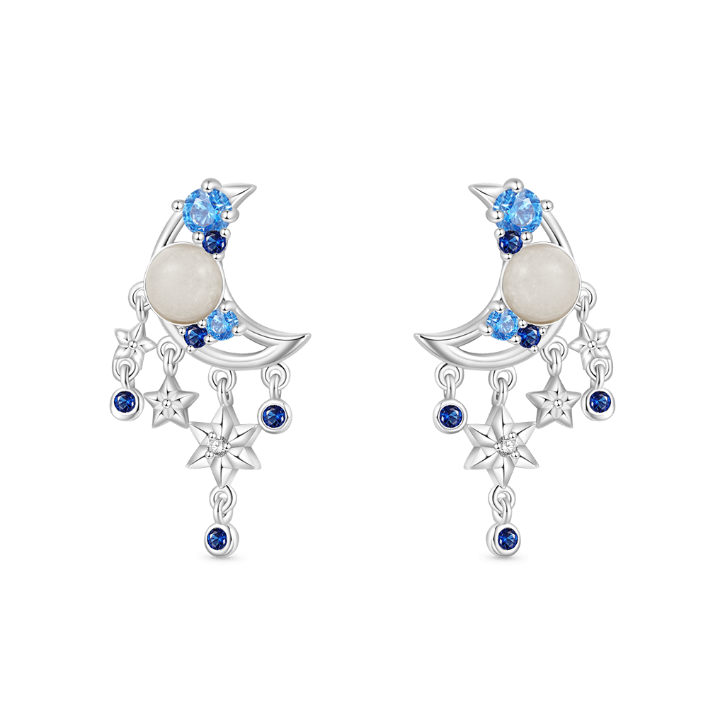 Sparkling Moon Stud Earrings image number 1