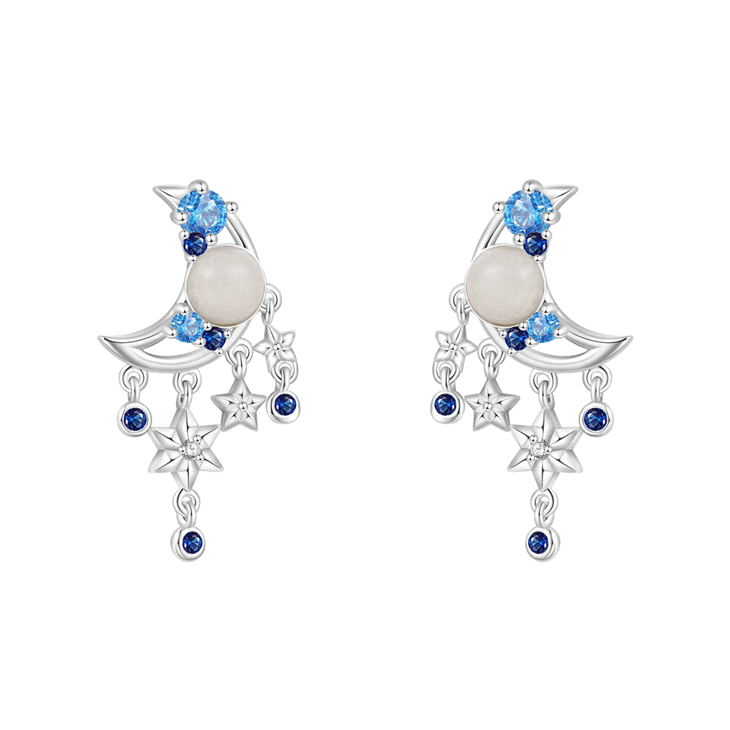 Sparkling Moon Stud Earrings image number 0