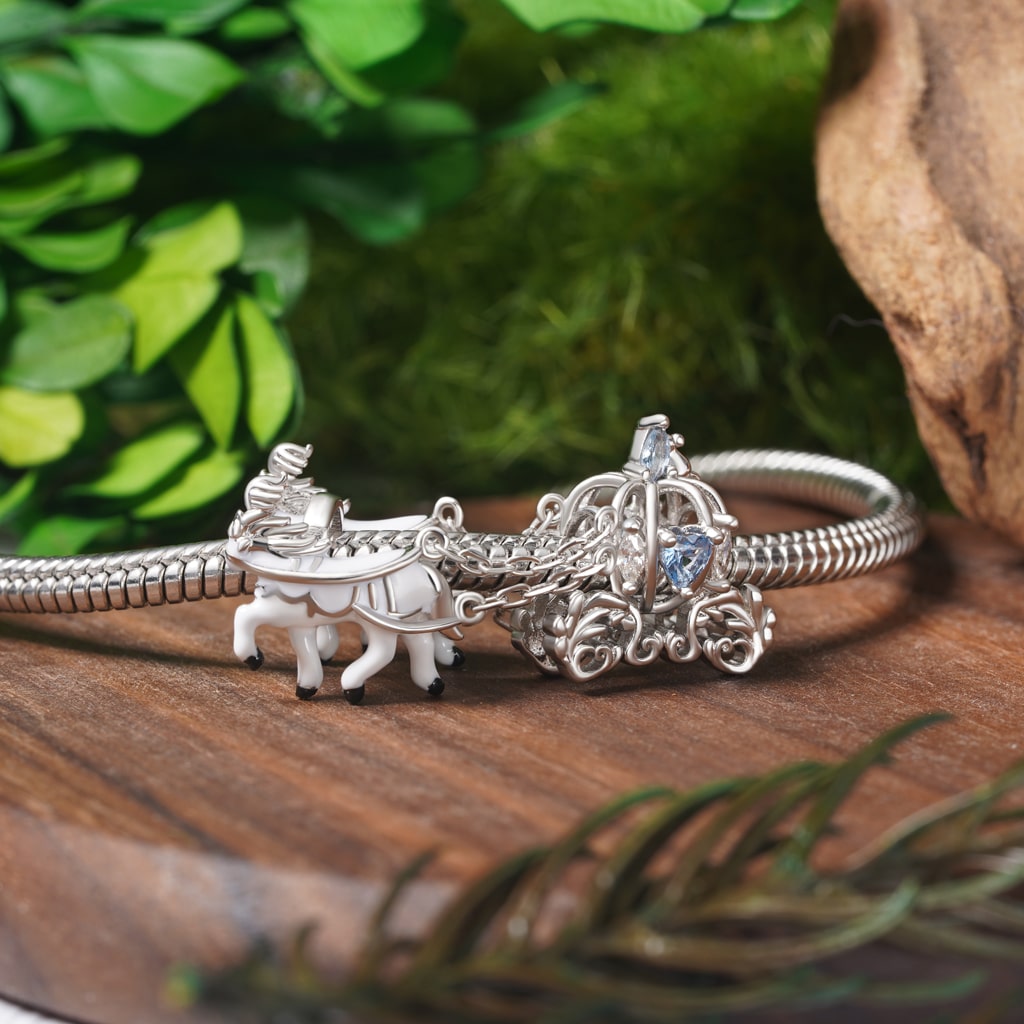 White Horse Pumpkin Carriage Charm image number 2