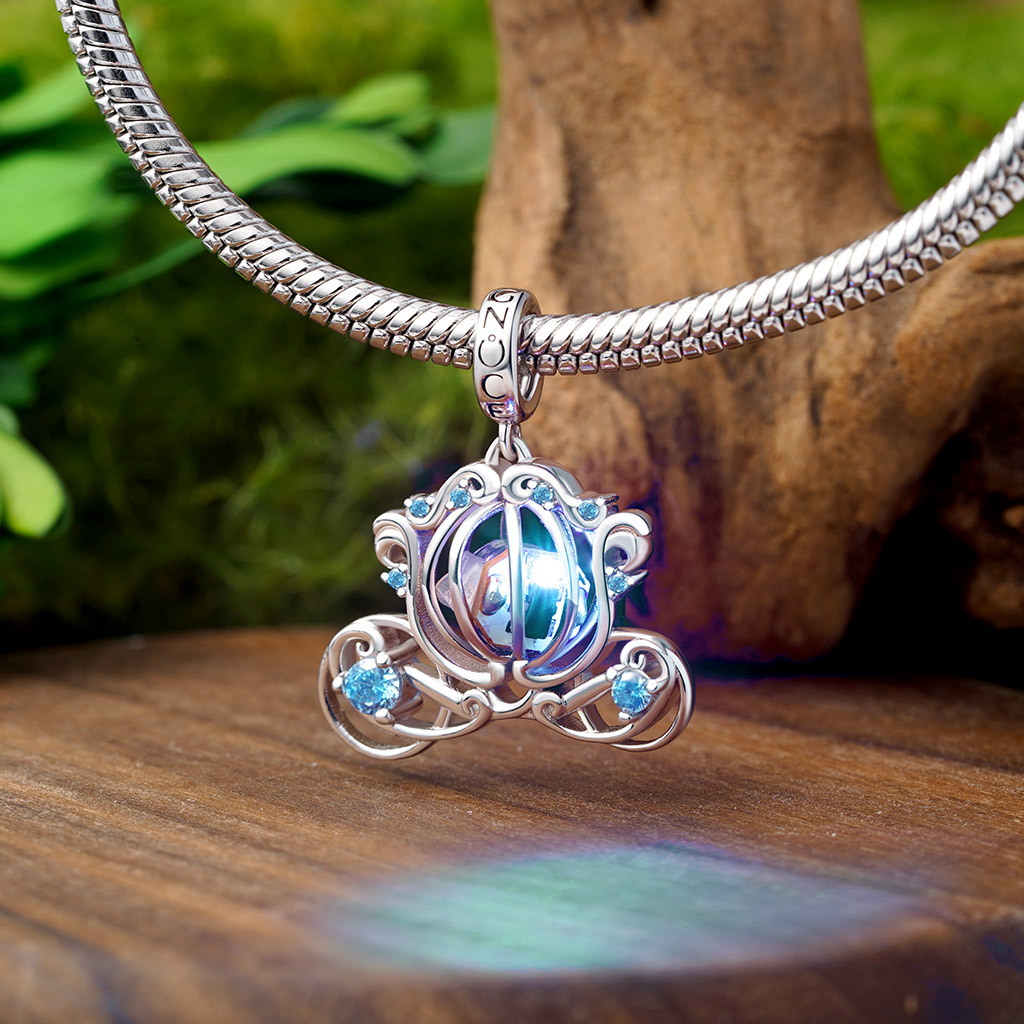 Wireless LED Glow Glass Pumpkin Carriage Pendant image number 4