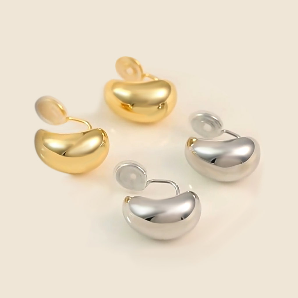 Huggie Water Drop Ear Clips image number 3