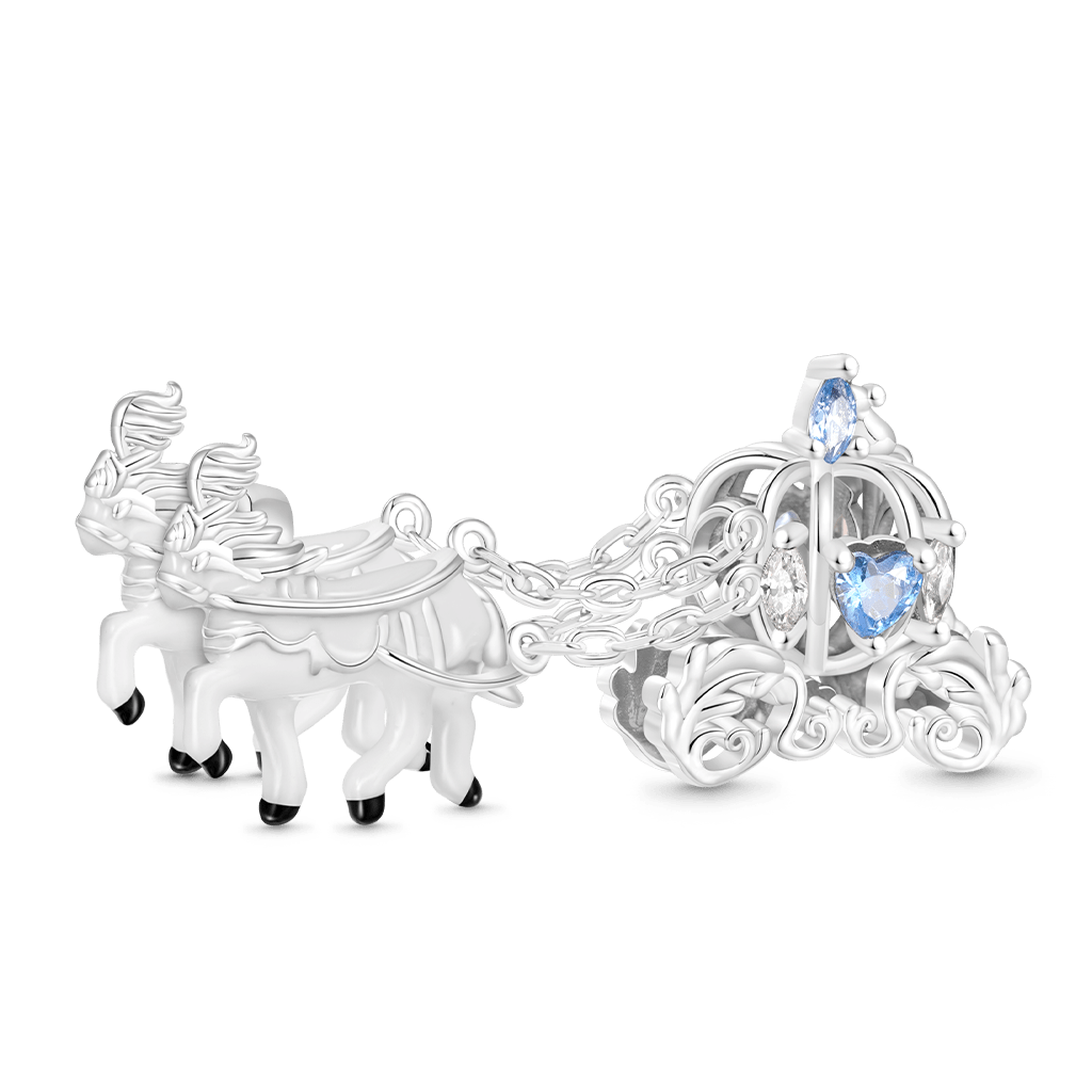 White Horse Pumpkin Carriage Charm image number 0