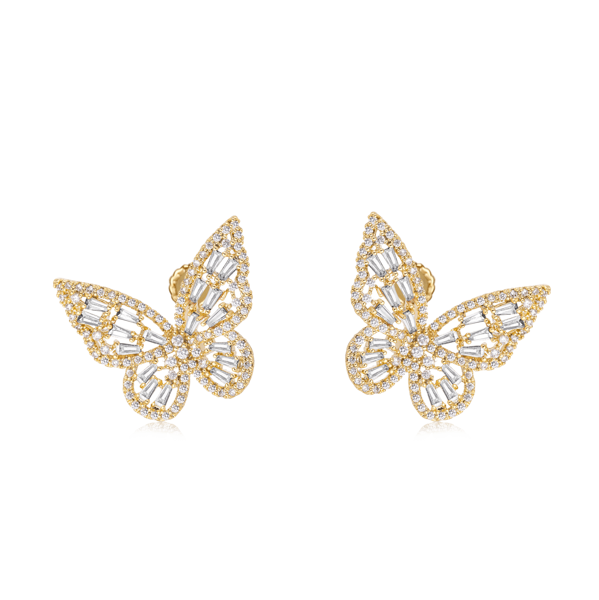 Shiny Butterfly Ear Clips image number 0