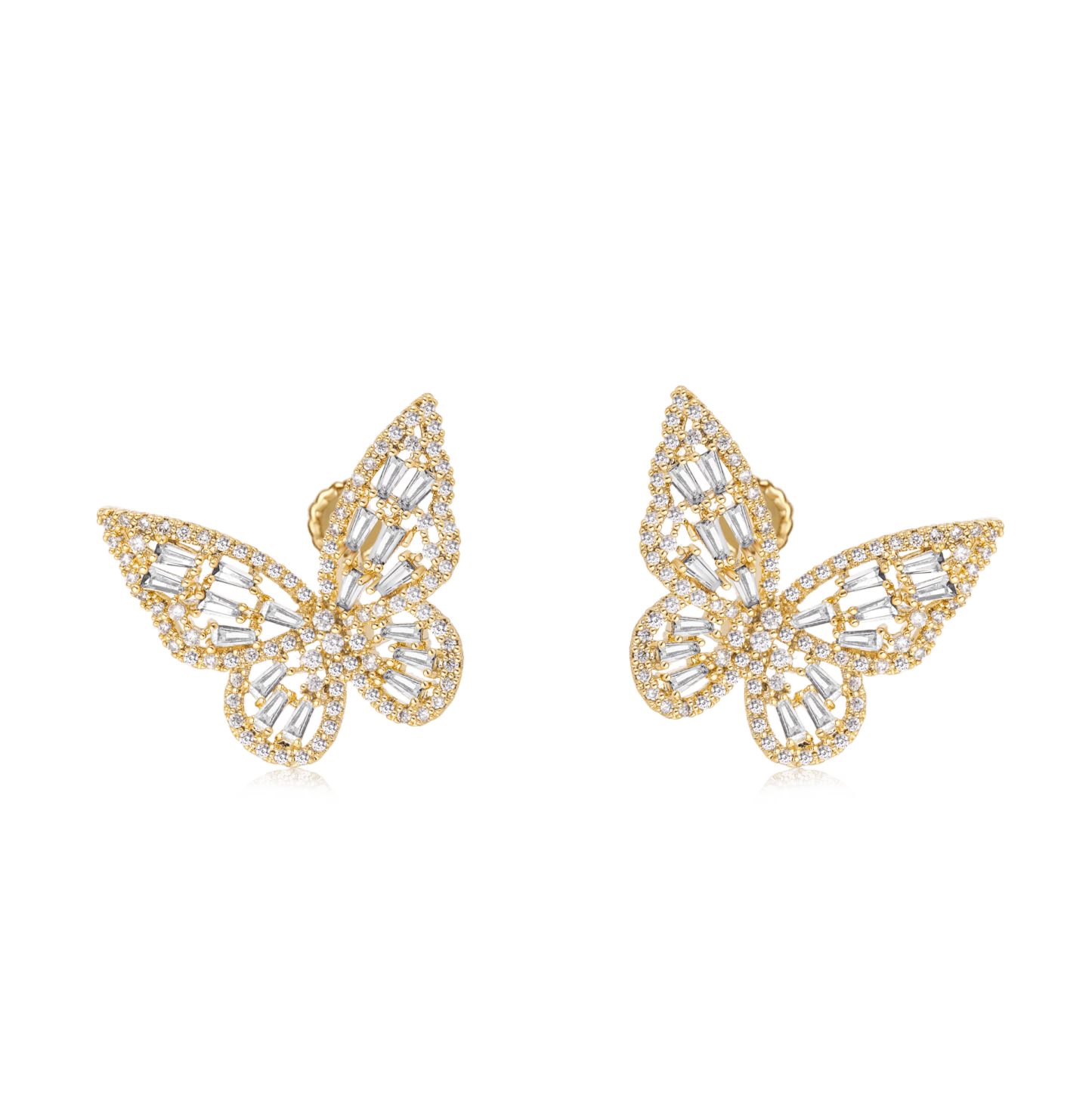 Shiny Butterfly Ear Clips image number 0
