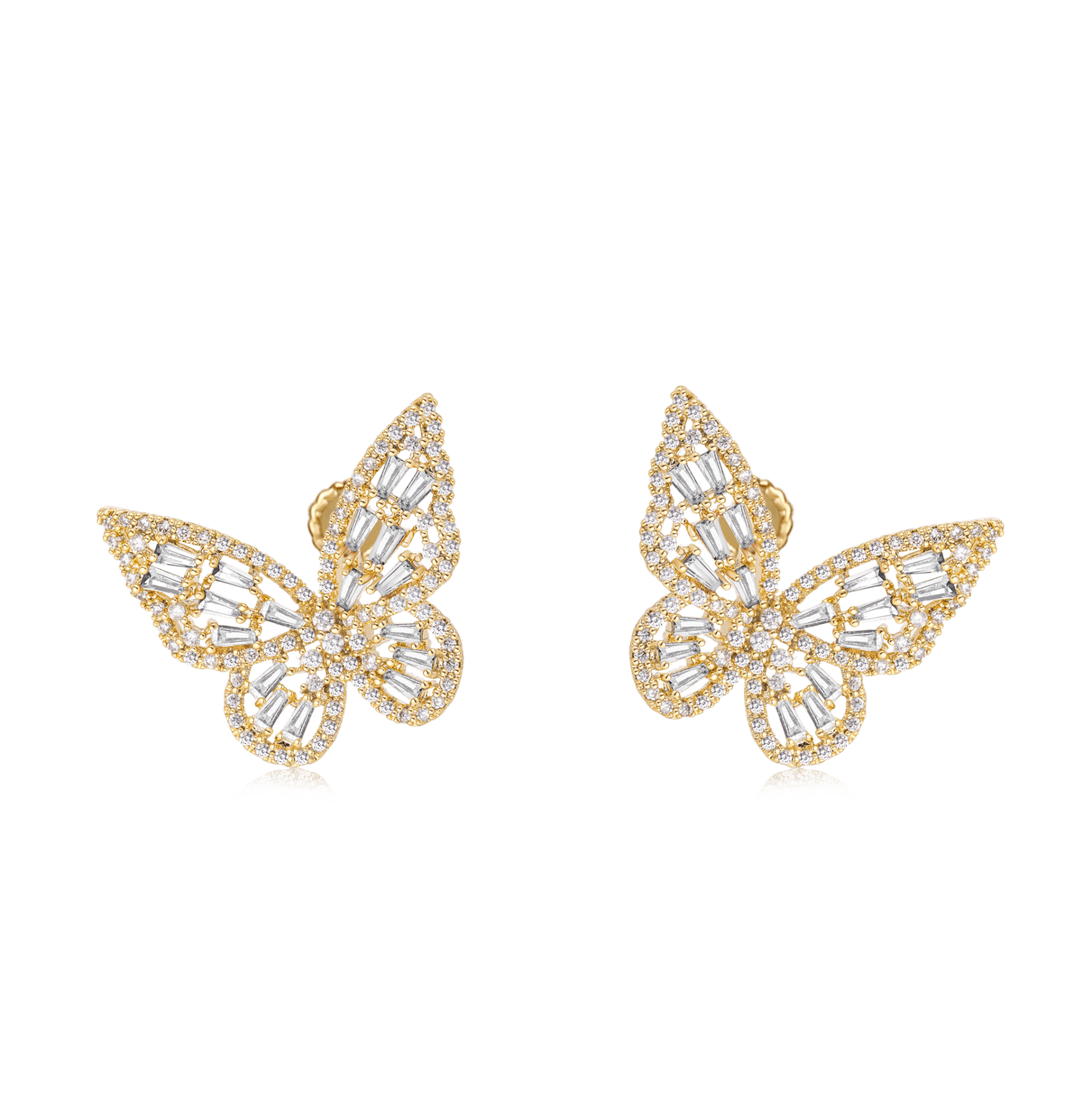 Shiny Butterfly Ear Clips image number 0