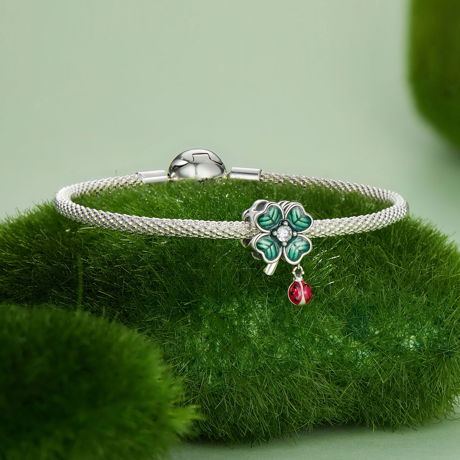 Four Leaf Clover Ladybug Charm image number 2