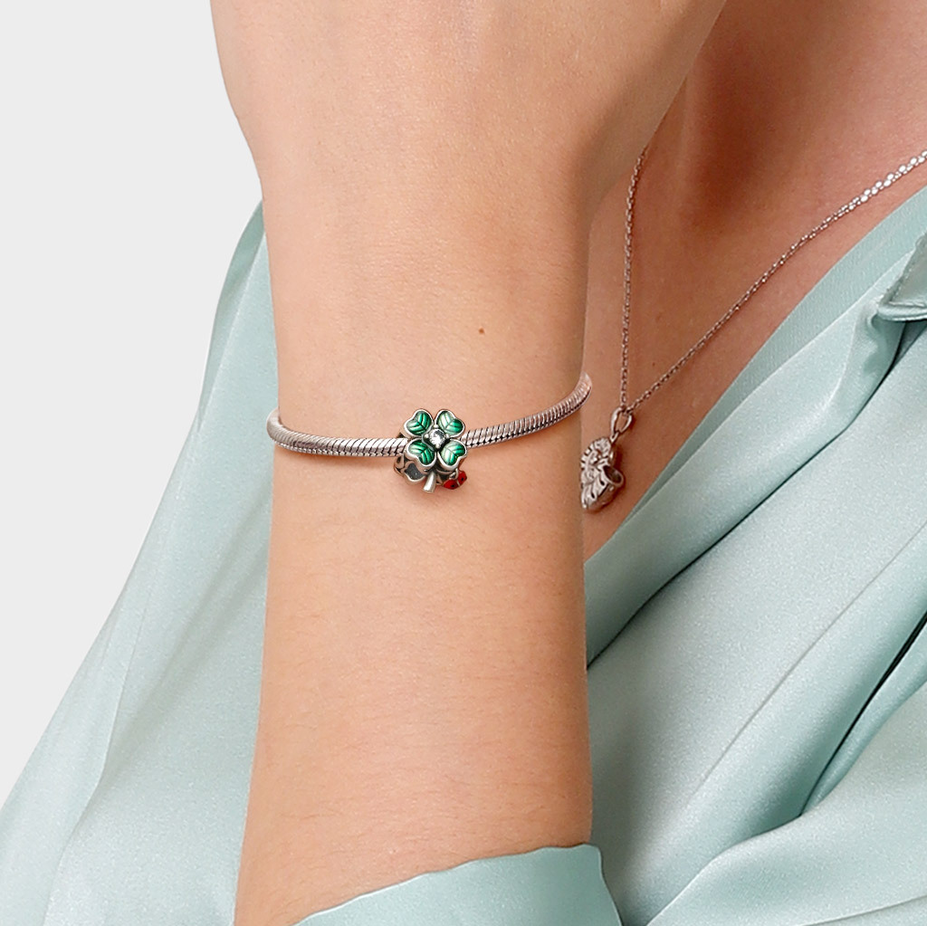 Four Leaf Clover Ladybug Charm image number 4