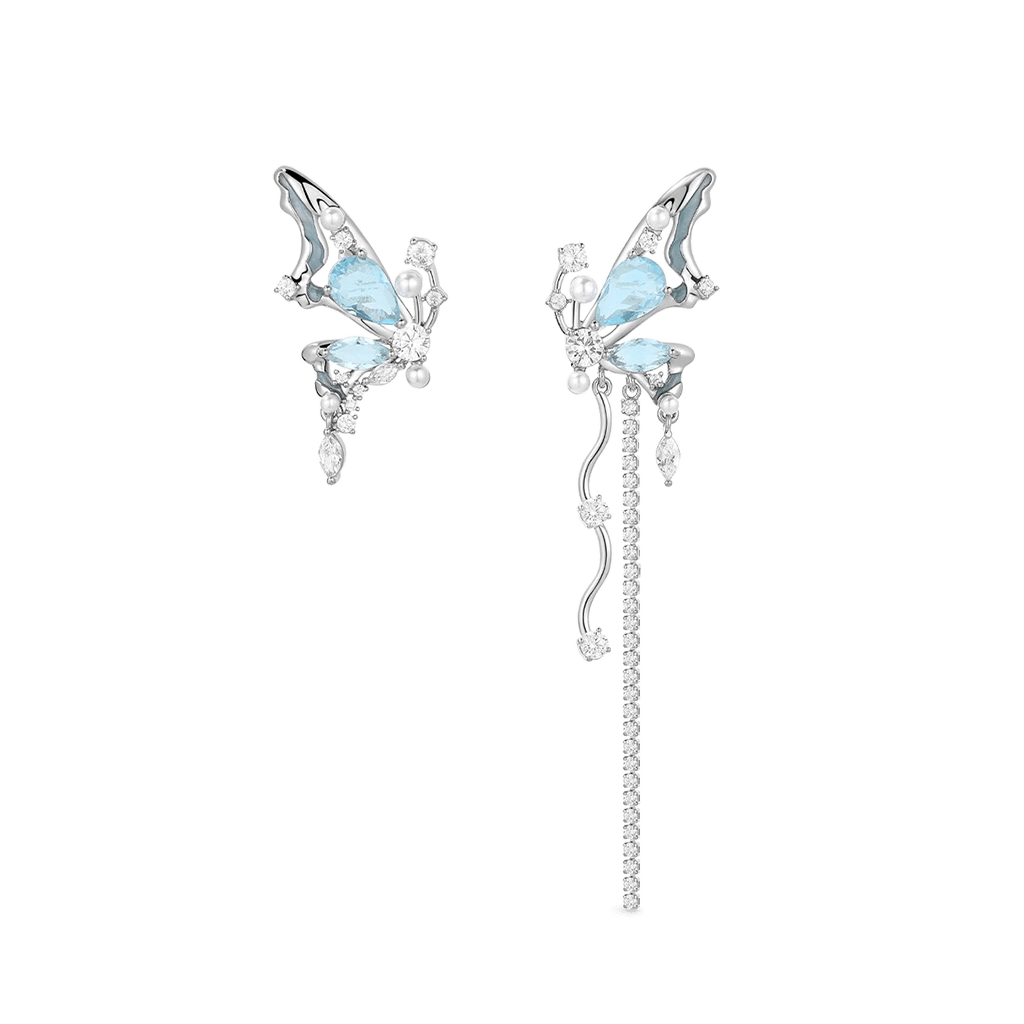 Butterfly Tassel Asymmetric Ear Clips image number 0