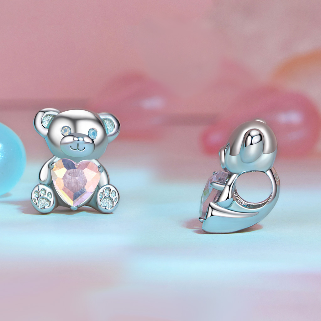 Little Bear Embraces Heart Charm image number 1