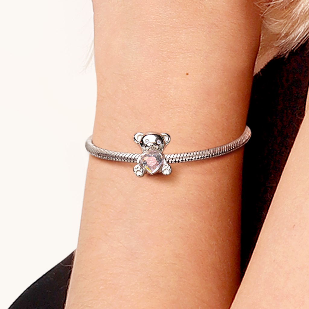 Little Bear Embraces Heart Charm image number 3