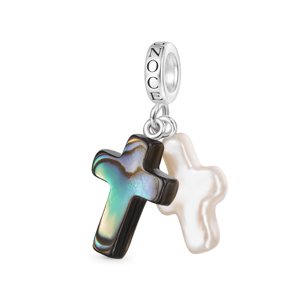 Abalone Shell Pearl Cross Pendant image number 0