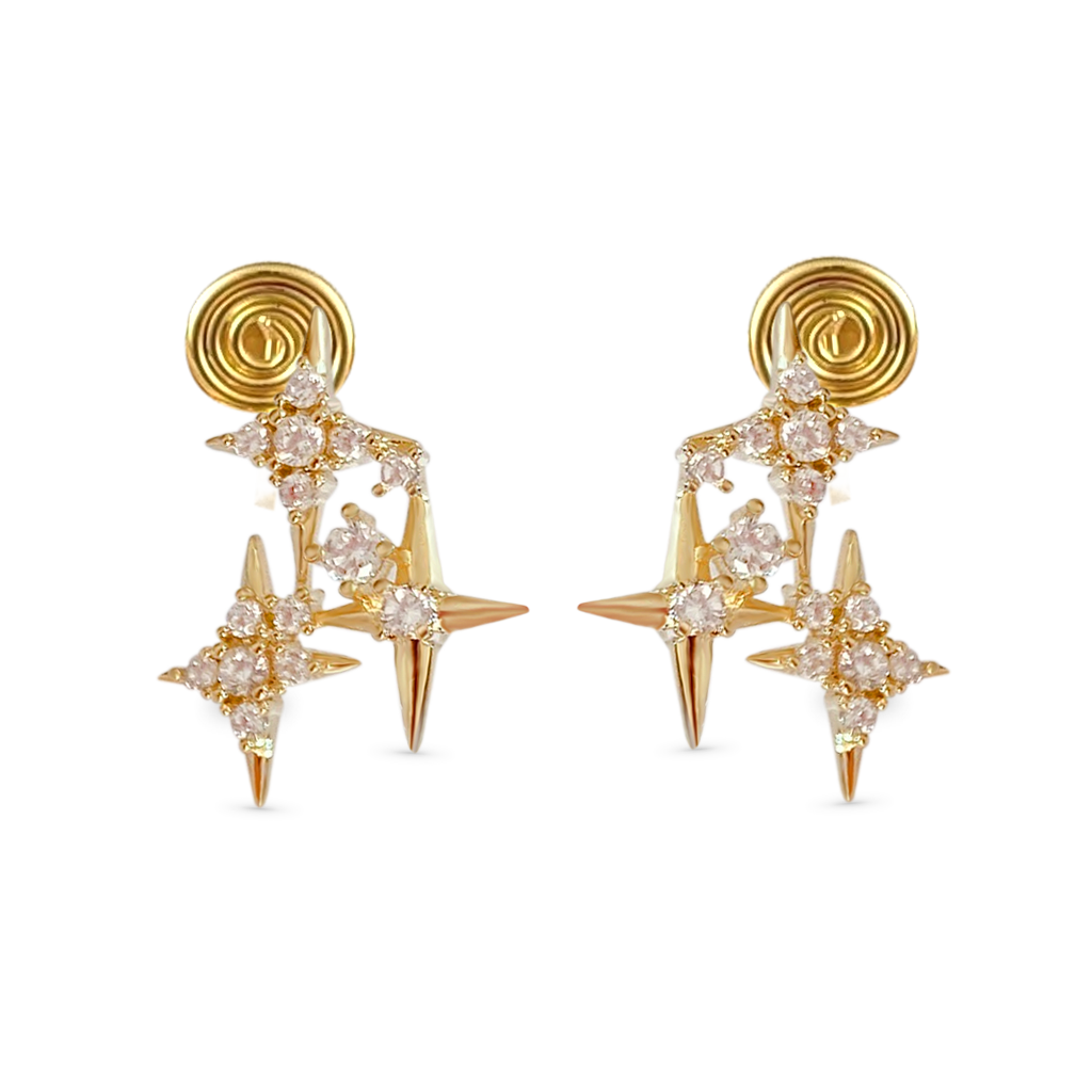 Diamond Star Ear Clips image number 0