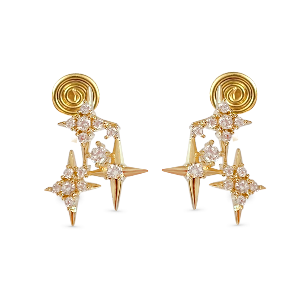 Diamond Star Ear Clips image number 0