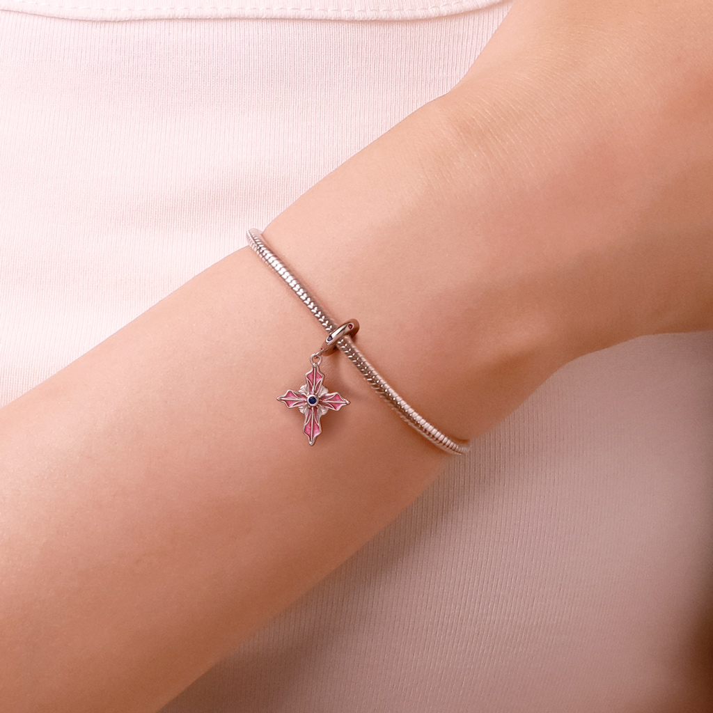 Pink Cross Pendant image number 5