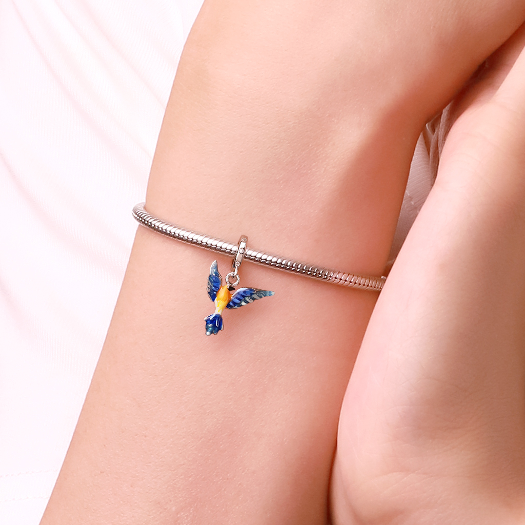 Enamel Hummingbird Pendant image number 5