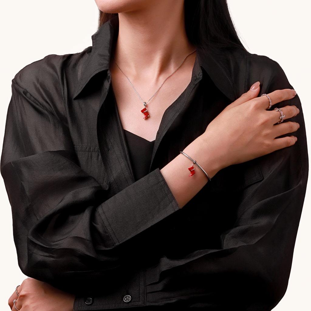 Openable Red Boot Pendant image number 4