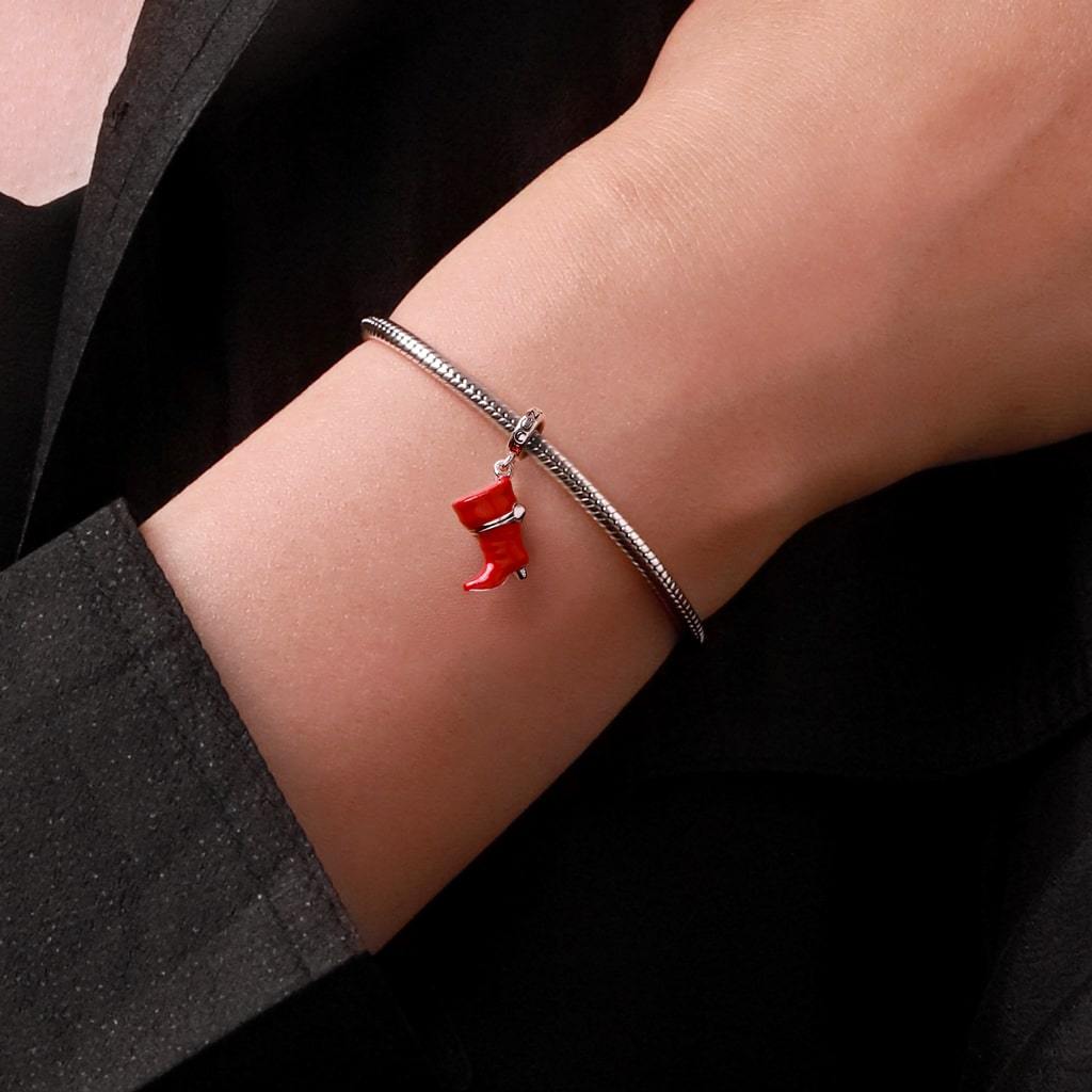 Openable Red Boot Pendant image number 6