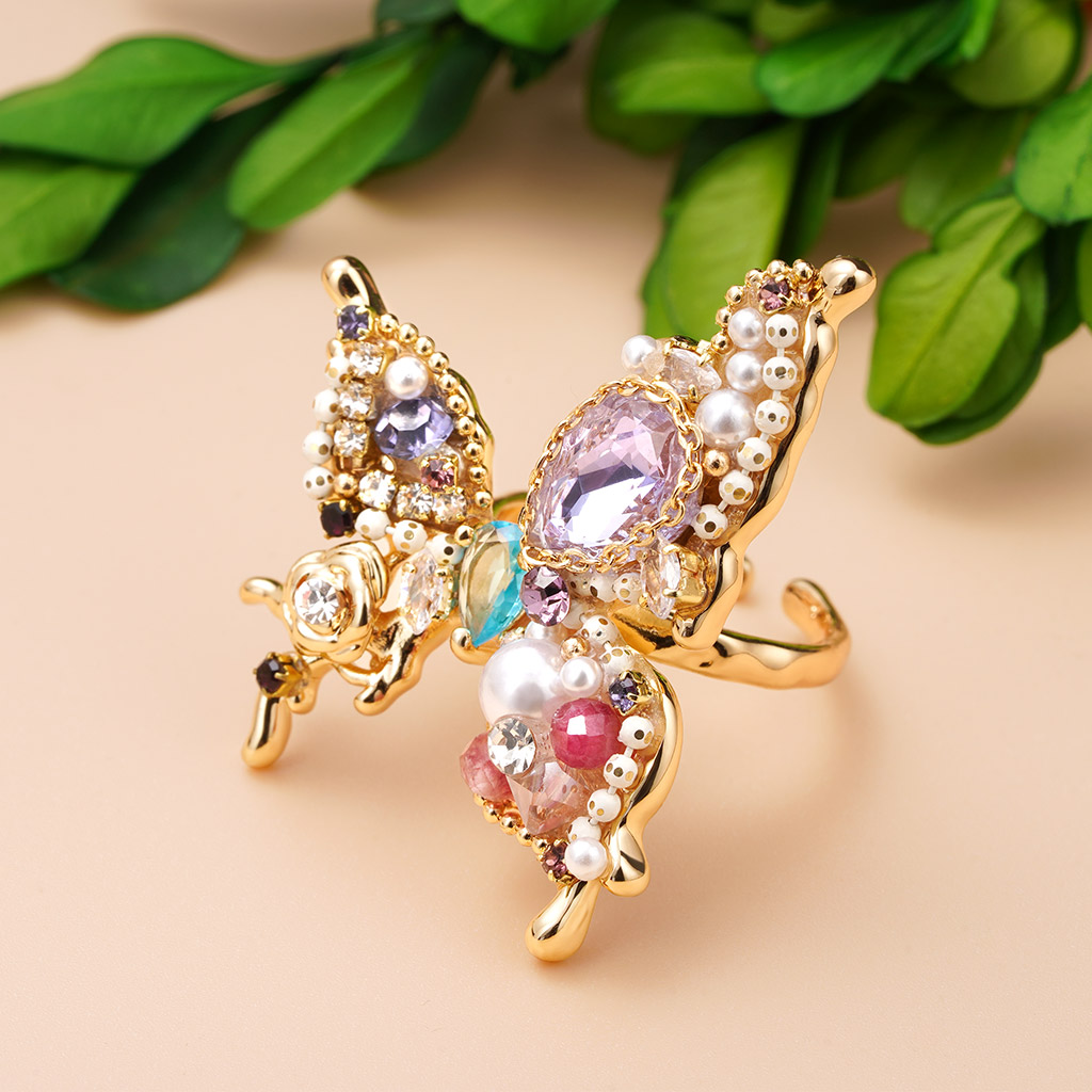 Pearl Butterfly Open Ring image number 1
