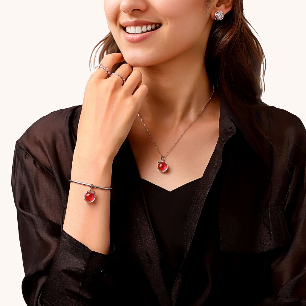 Preserved Flower Birthstone Pendant image number 4