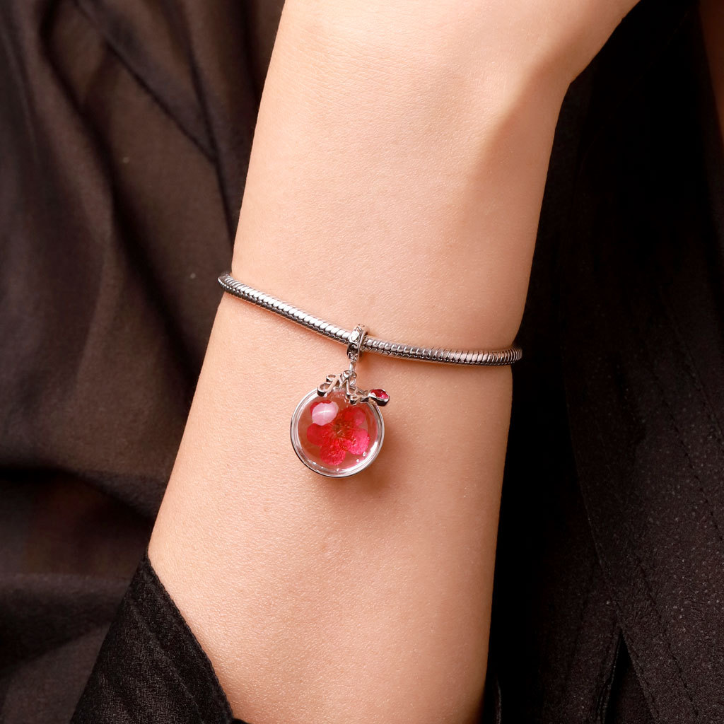 Preserved Flower Birthstone Pendant image number 5