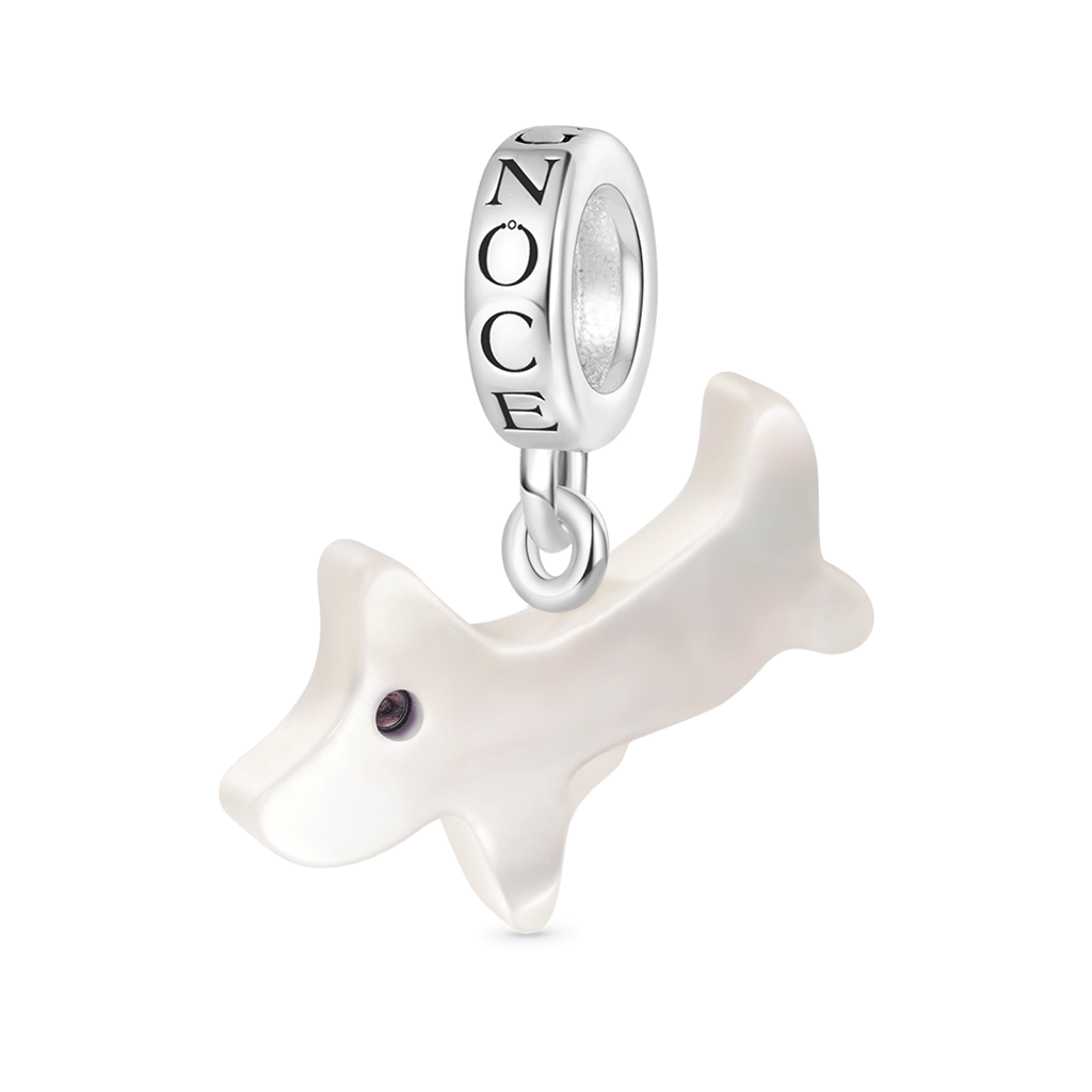 Sea Shell White Puppy Pendant image number 0